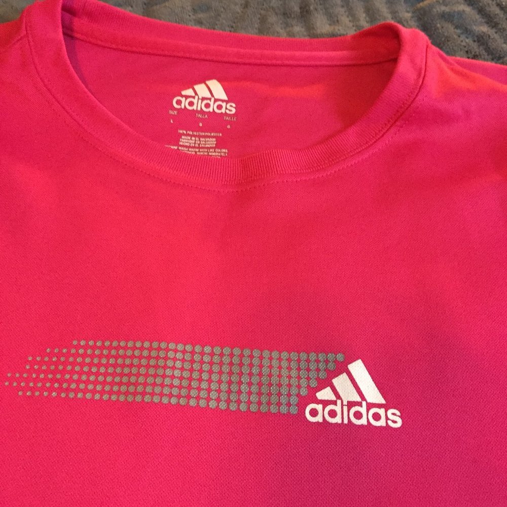 Hot Pink Adidas Fitness Shirt ~ Sz. L ~